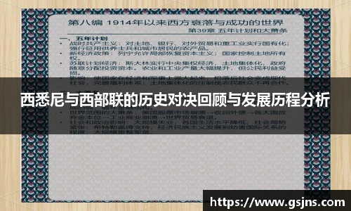 西悉尼与西部联的历史对决回顾与发展历程分析