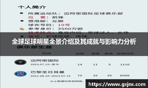 全球足球明星全景介绍及其成就与影响力分析
